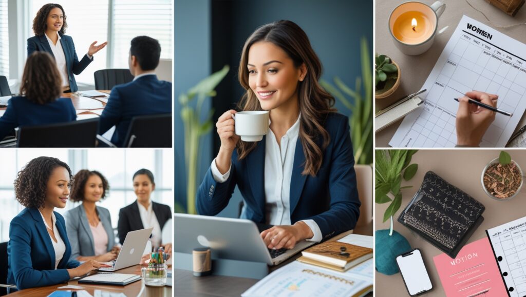 How to Build a Successful Career as a Woman: Tips for Growth and Balance 2 Leonardo Phoenix 10 A visual collage or scene showing key elem 3