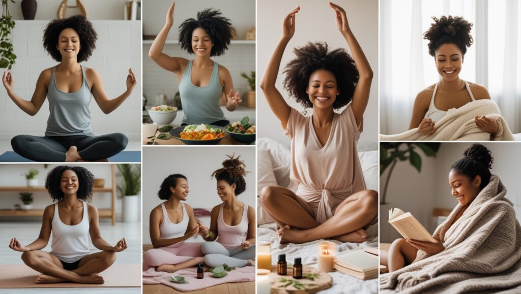 10 Empowering Women’s Self-Care Tips for a Balanced Life 2 Leonardo Phoenix 10 Collage of diverse women joyfully engaging 2